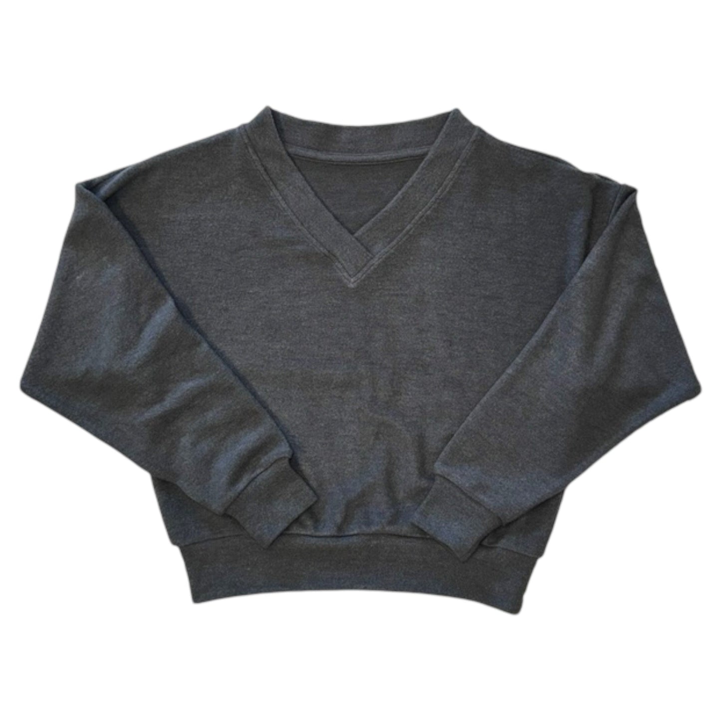 Cuddle Soft V Neck Sweatshirt in Vintage Black