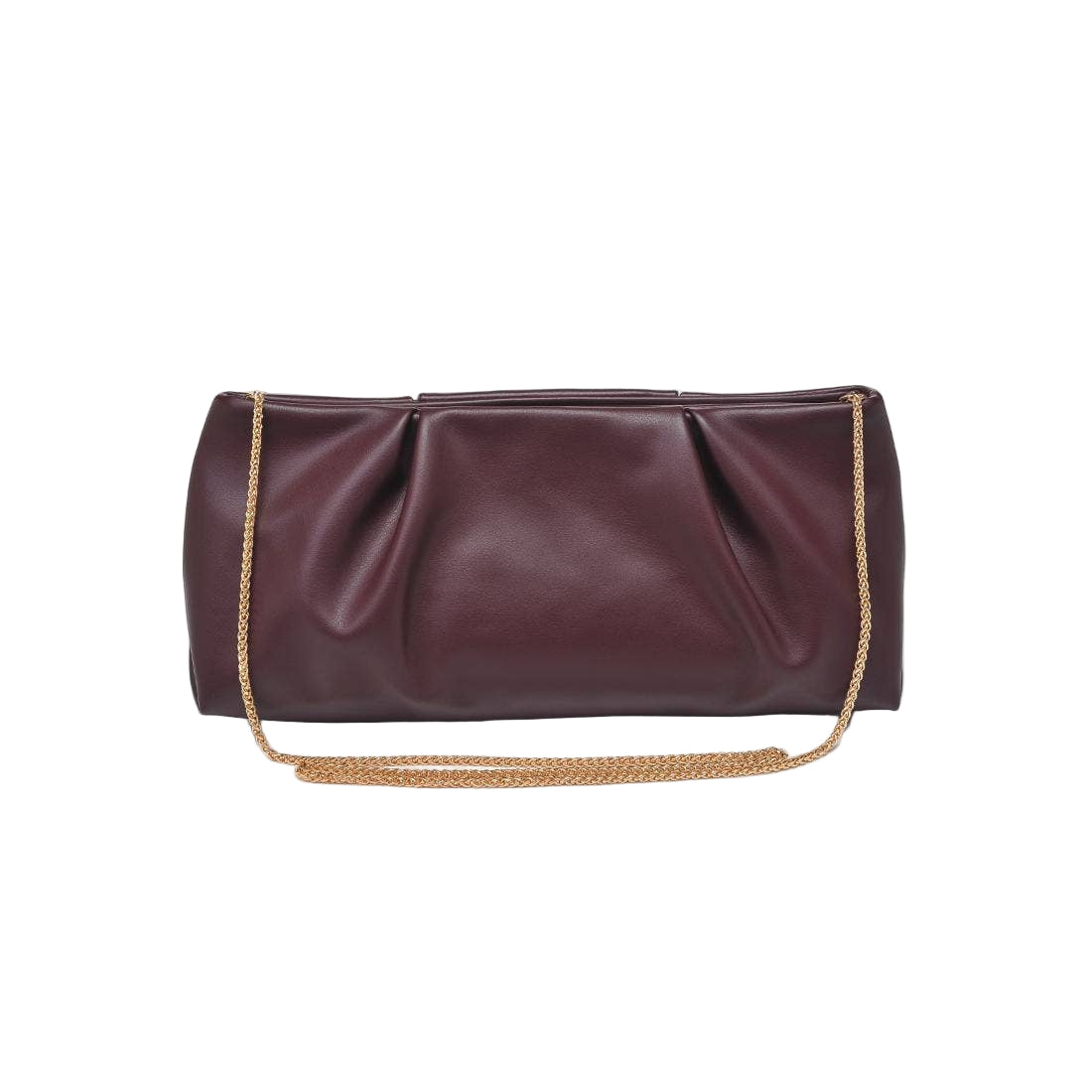 Vegan Leather Clutch in Wine