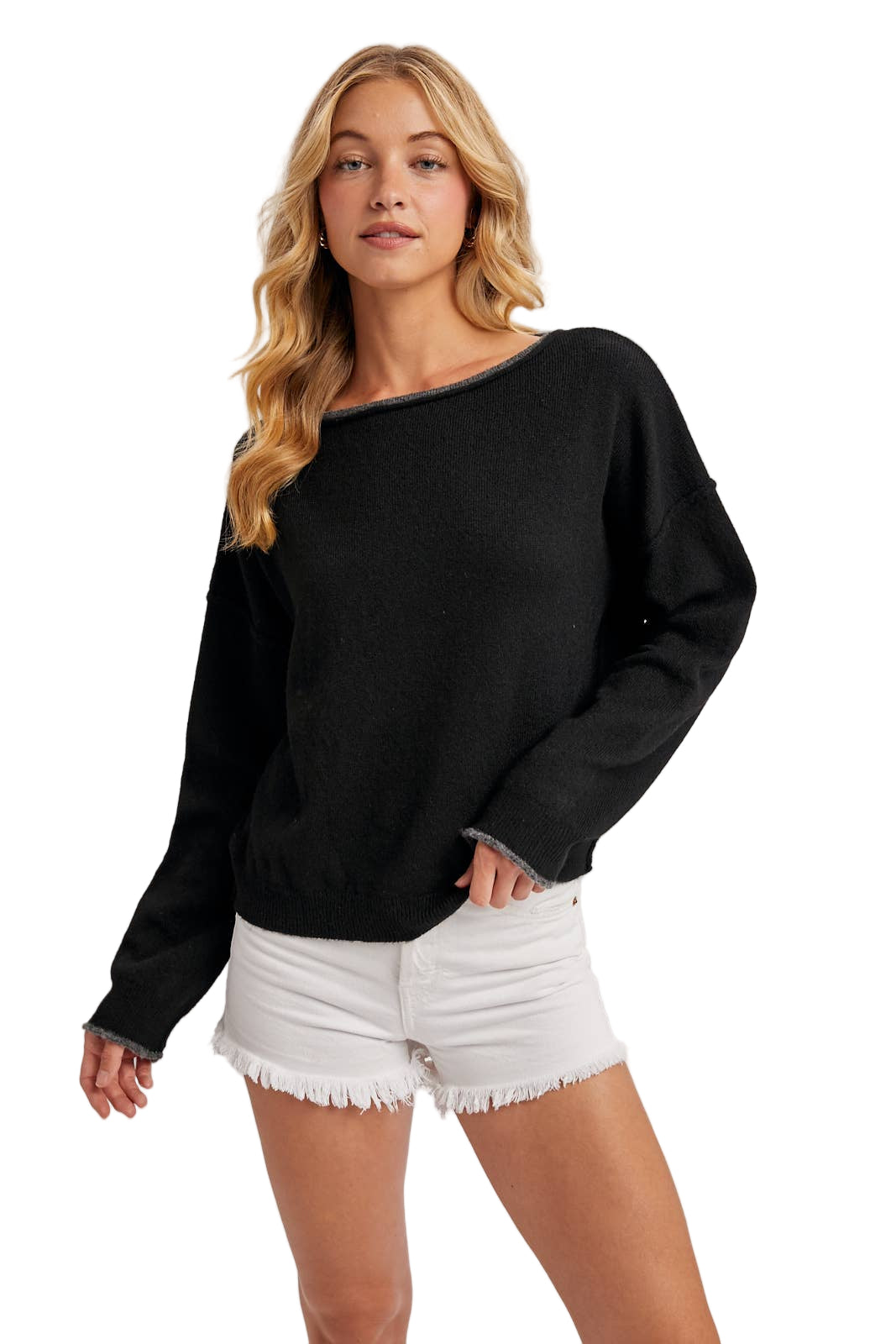 Off The Shoulder Soft Heathered Knit Top