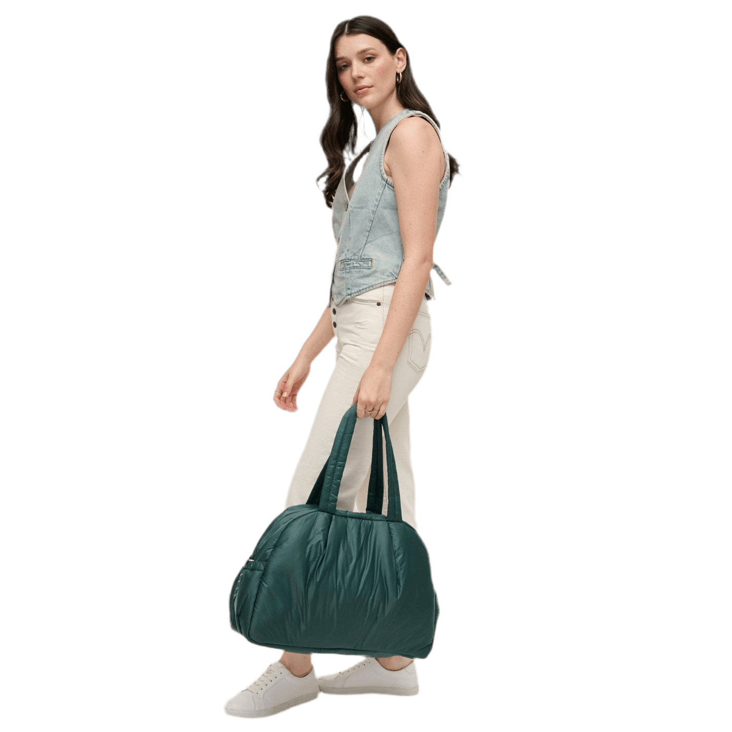 Nylon Dome Bag in Hunter Green