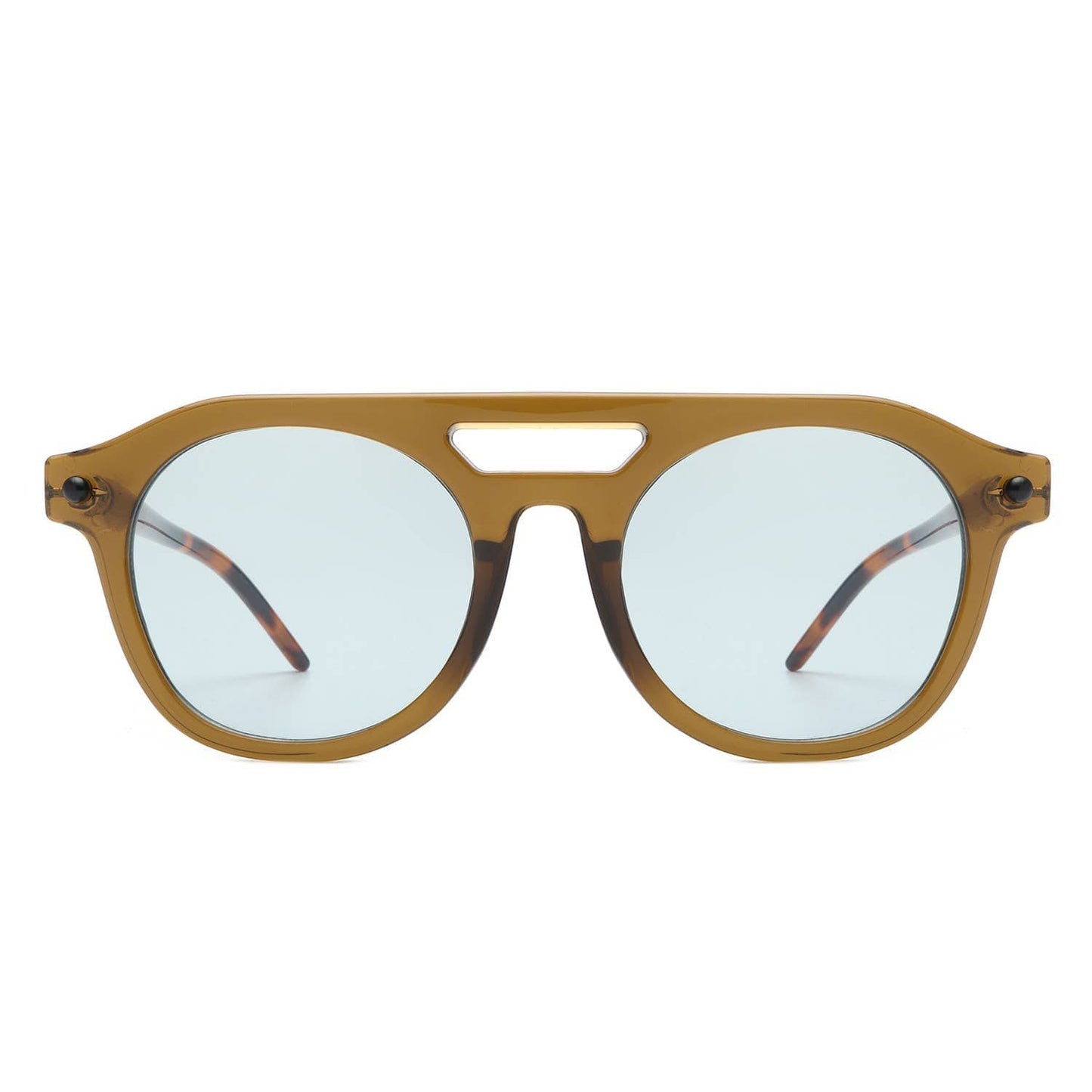 Round Retro Brow-Bar Circle Vintage Style Fashion Sunglasses