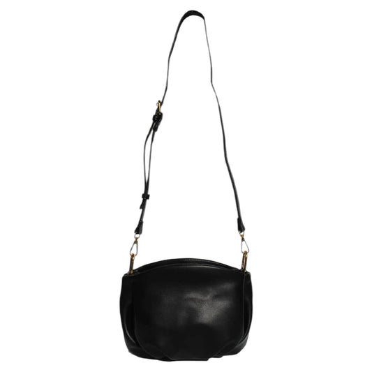 Black Vegan Leather Ruched Mini Bag