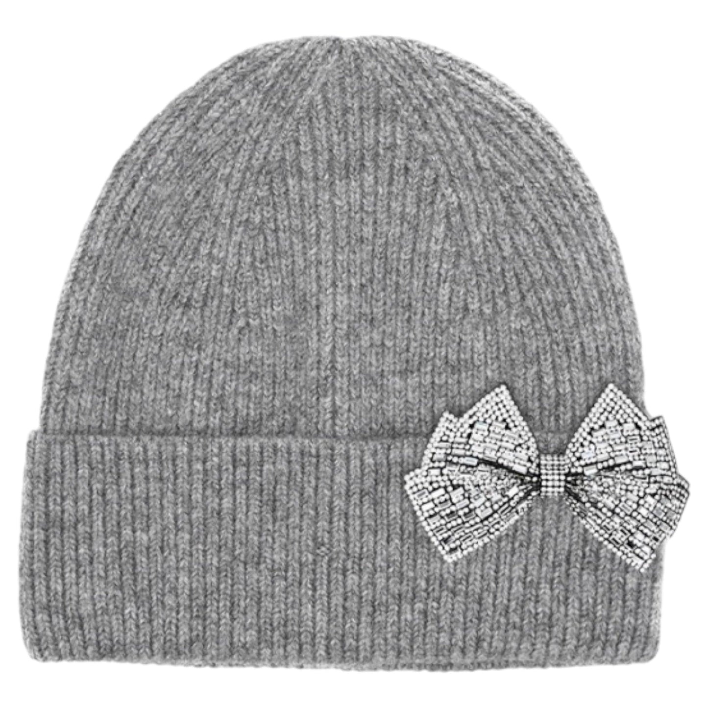 C.C Rhinestone Bow Cuff Beanie