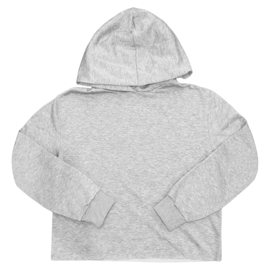 Pull Over Cut Off Raw Edge Hoodie in Grey