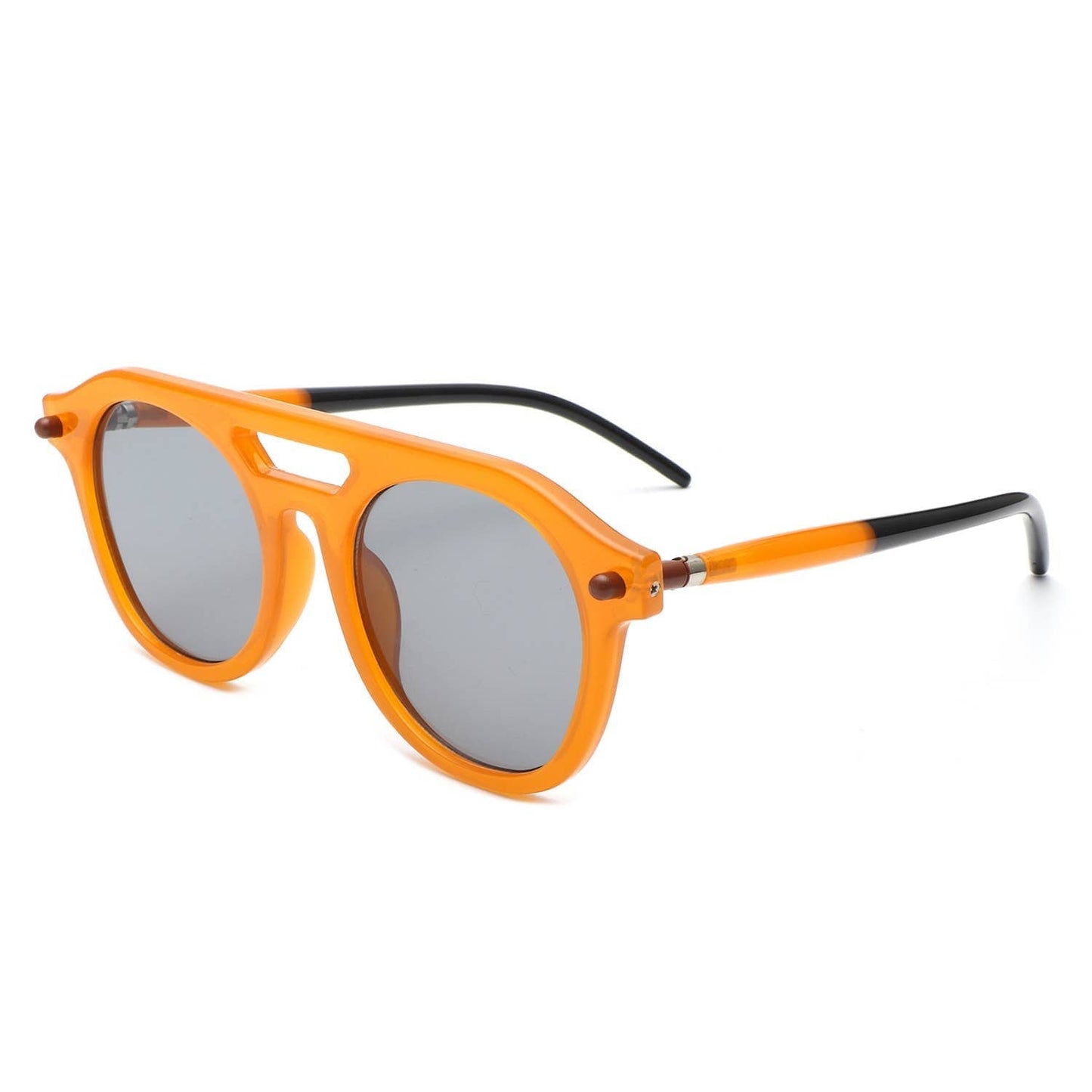 Round Retro Brow-Bar Circle Vintage Style Fashion Sunglasses