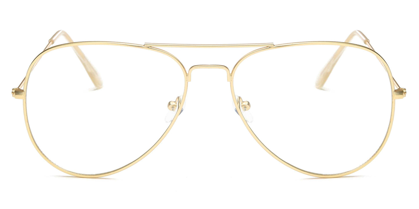 Aviator Anti Blue Light Blocker Glasses in Silver and Gold
