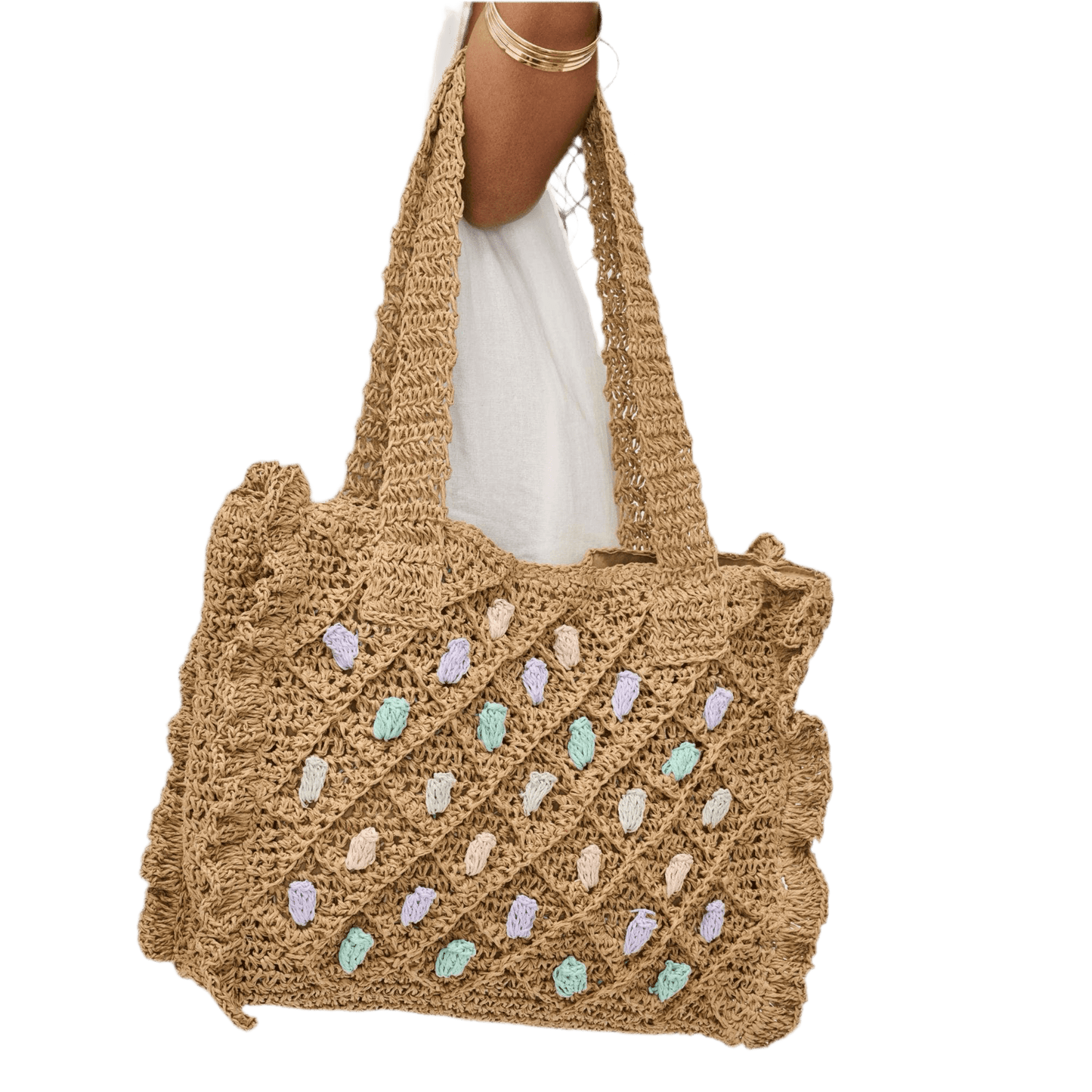 Straw Beach Tote: Natural