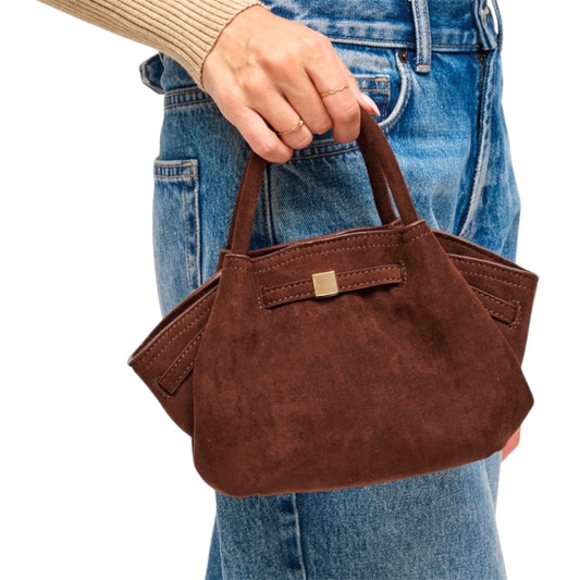 Brown Suede Crossbody Bag
