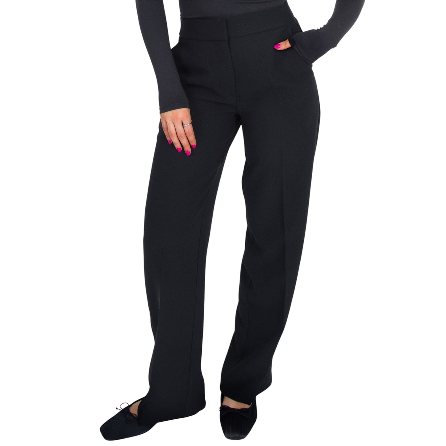 Black Zip Up Straight Leg Pants
