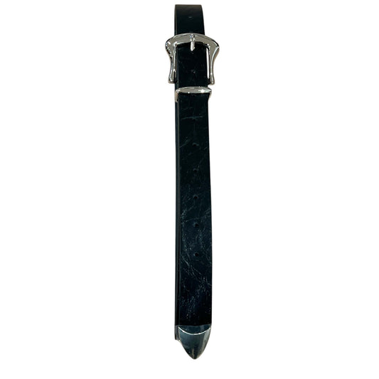 Irregular U Buckle Distressed Cracked Shine Belt