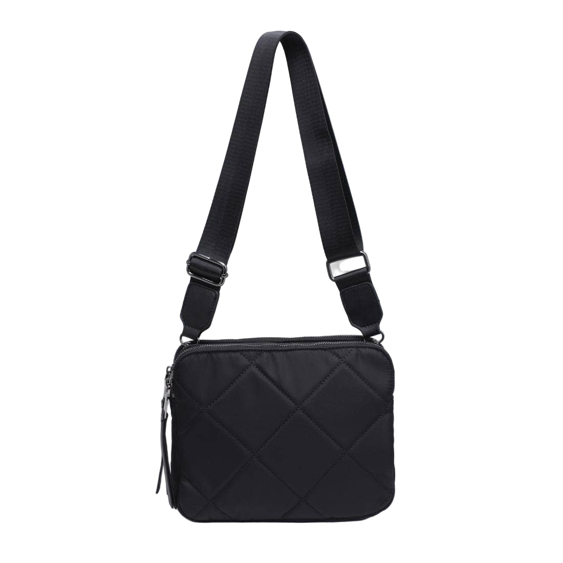 Black Crossbody Quilted Nylon Bag