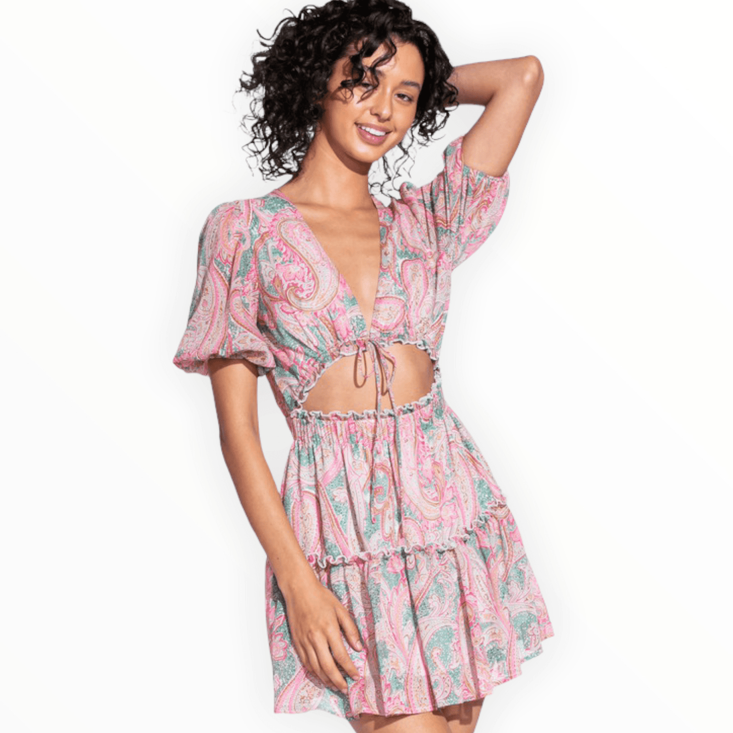 Boho Print cut out Dress