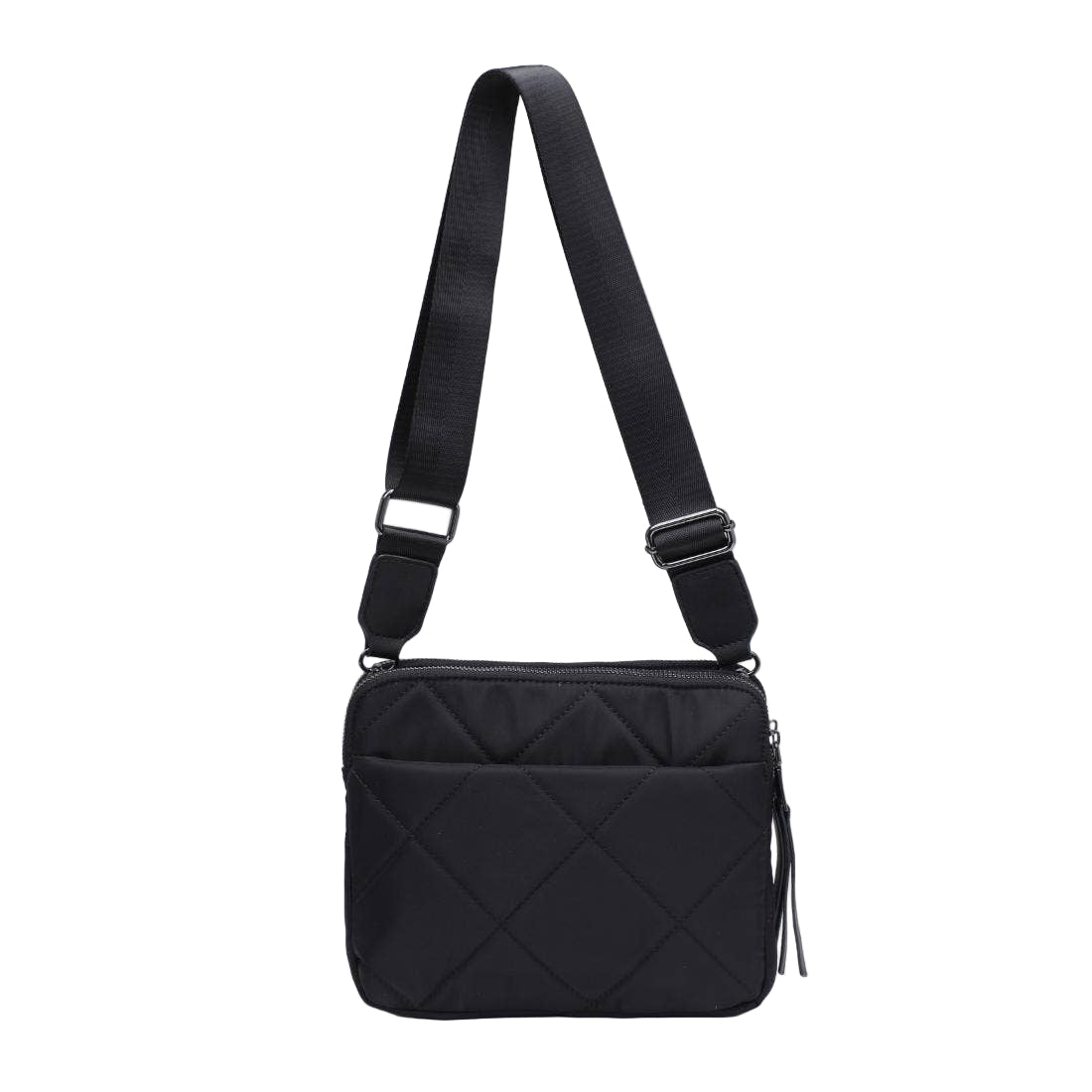 Black Crossbody Quilted Nylon Bag