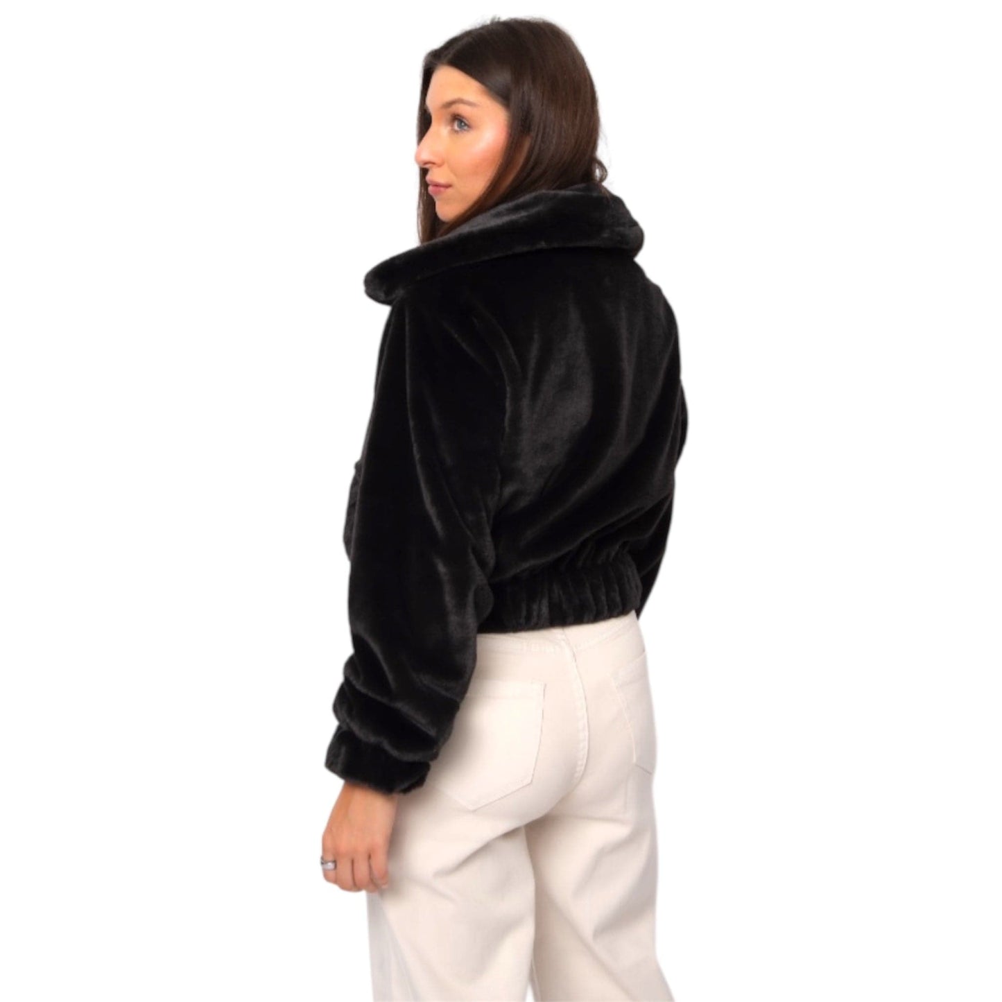 RD Style Black Foxy Fur Jacket