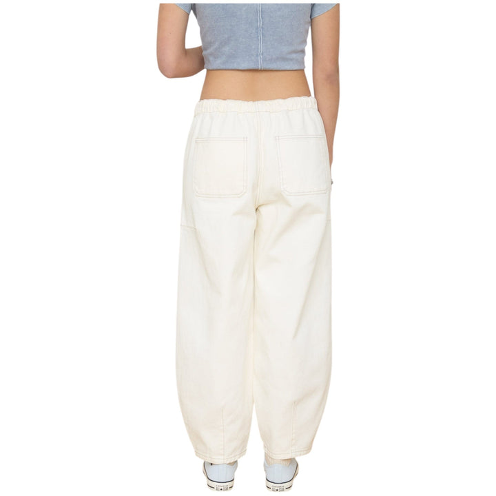 Drawstring Baggy Ecru Jeans