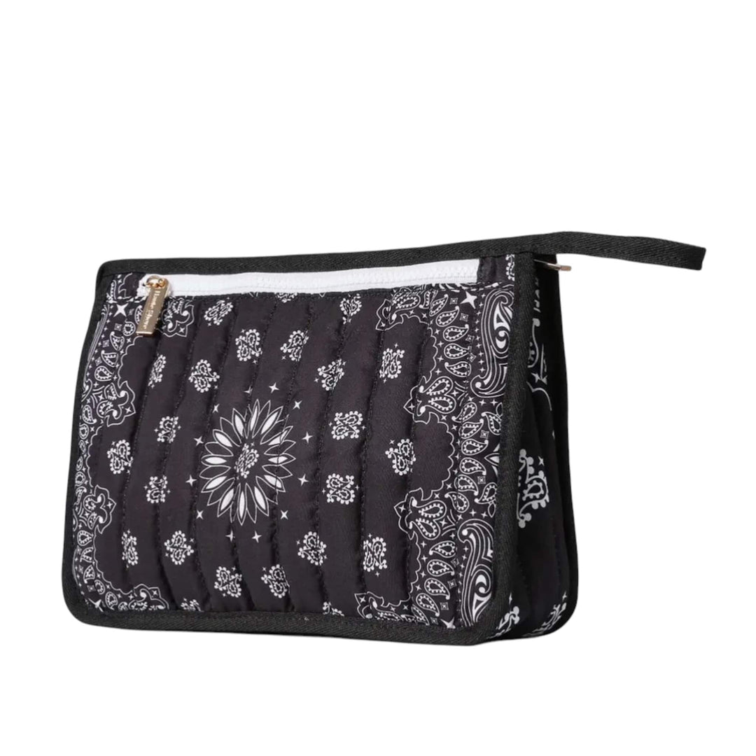 Black Bandana Print Pouch