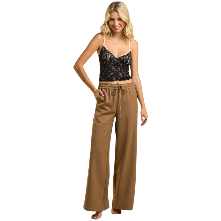 Brown Wide Leg Lounge Pants