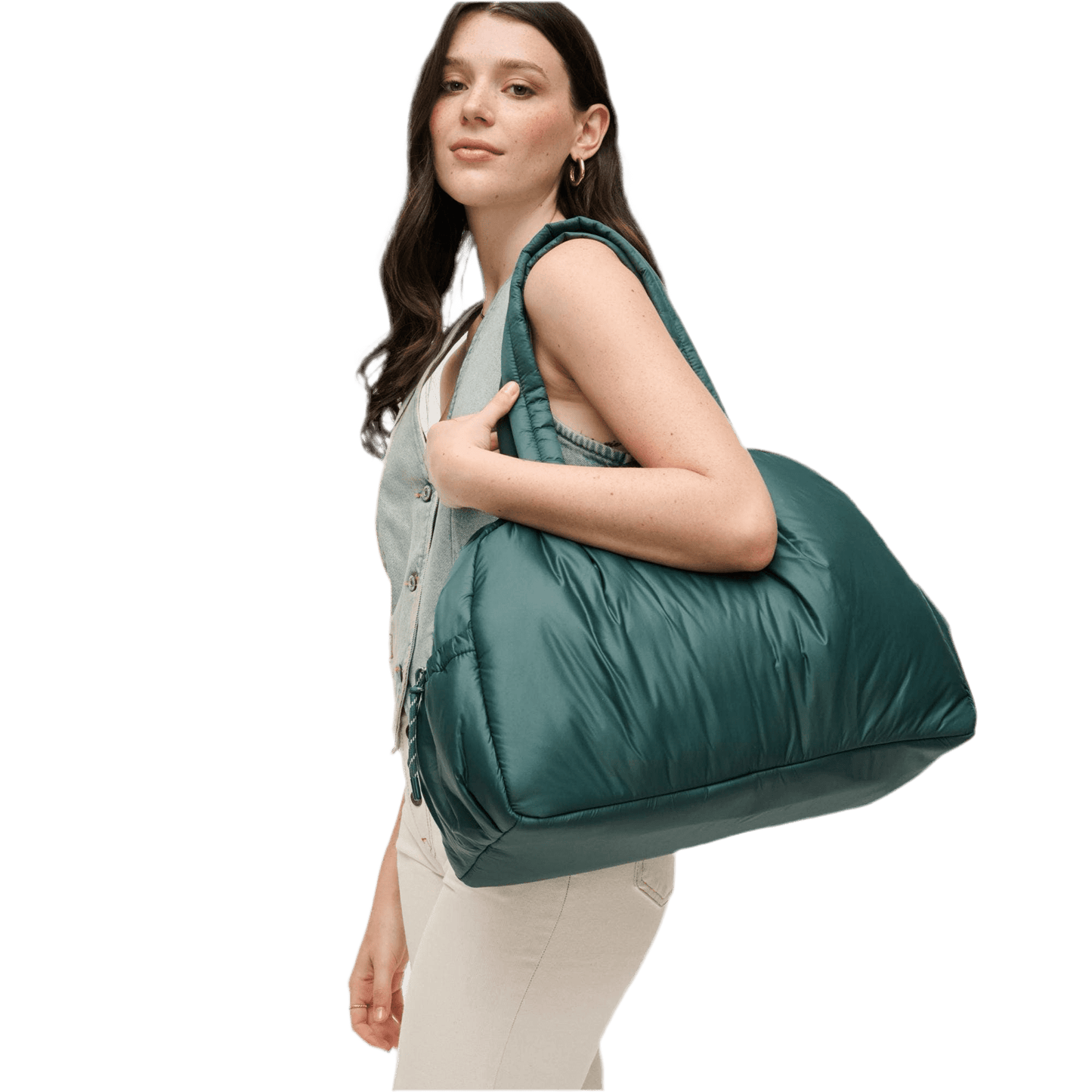 Nylon Dome Bag in Hunter Green