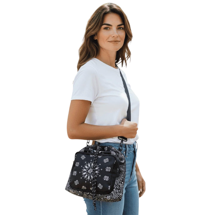 Bandana Print Bucket Bag and Crossbody