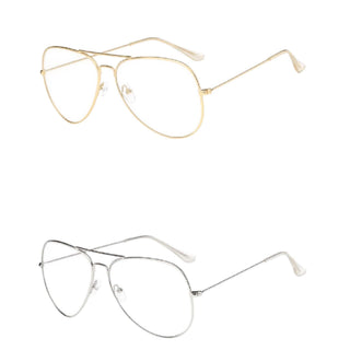 Aviator Anti Blue Light Blocker Glasses in Silver and Gold