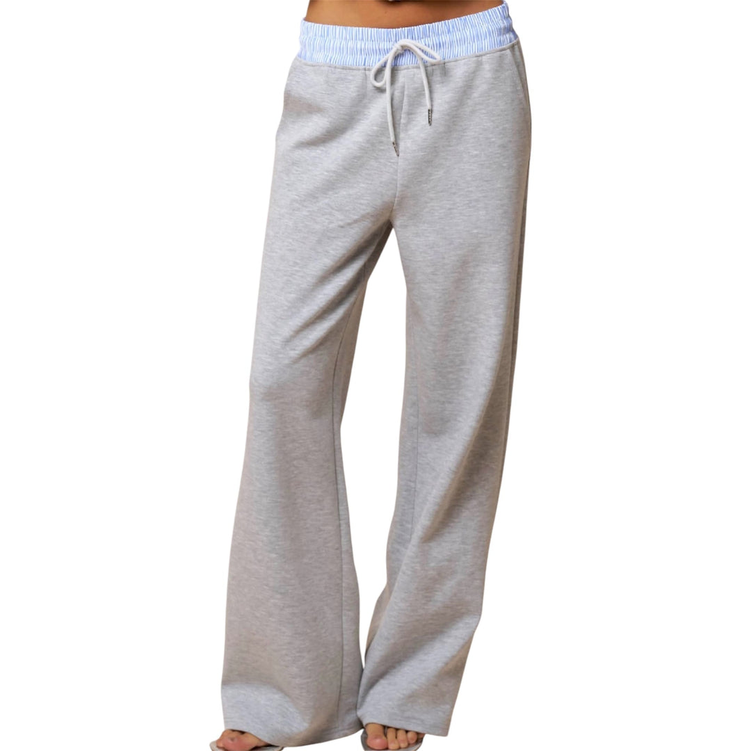 Color Block Zip Up Mock Neck Sweatshirt and Matching Straight Leg Sweatpants Set