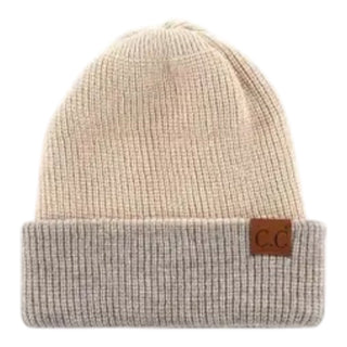 Beige/Taupe CC Reversible Double Layer Beanie
