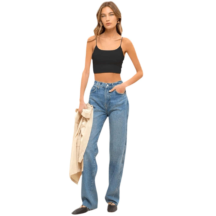 Black seamless cropped cami