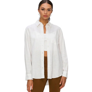 White Linen Button Down Shirt