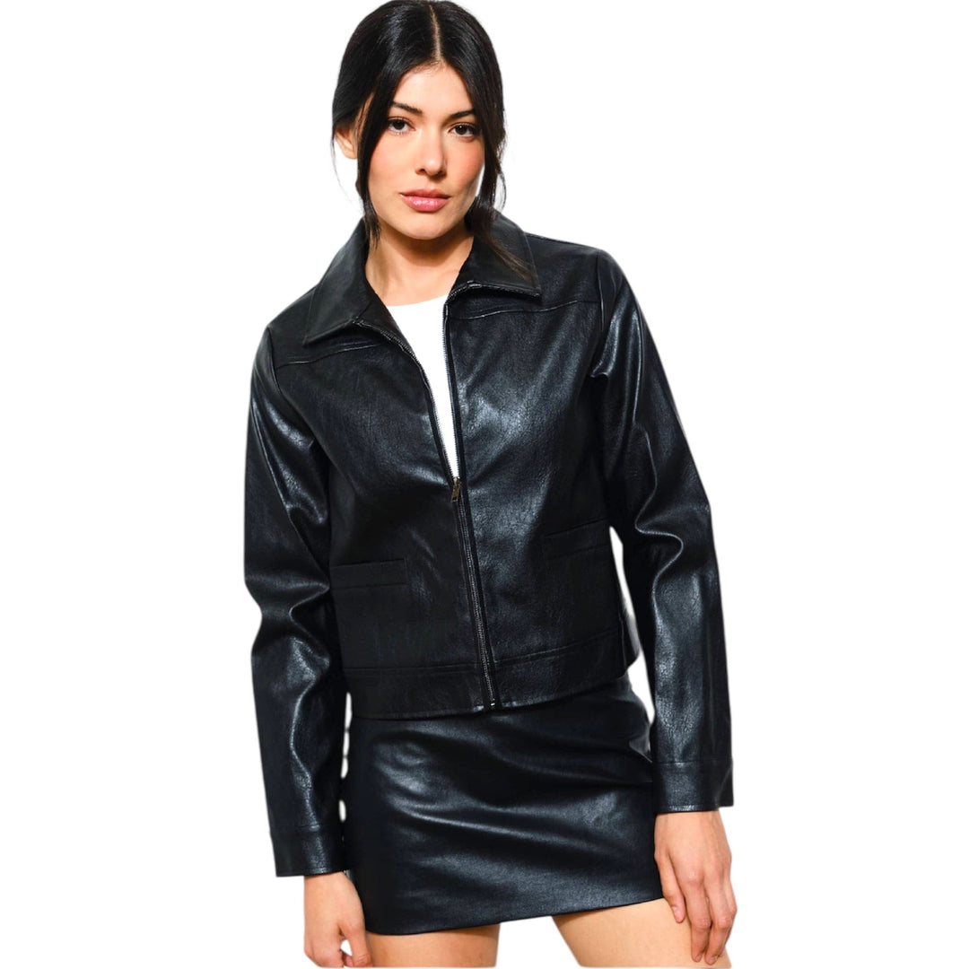 Black Vegan Leather Jacket