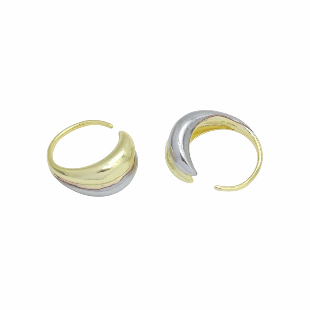 Gold Silver Two-tone Dome Earrings