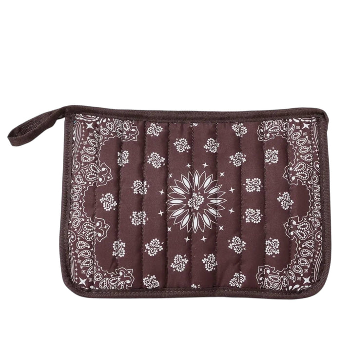 Brown Bandana Print Pouch