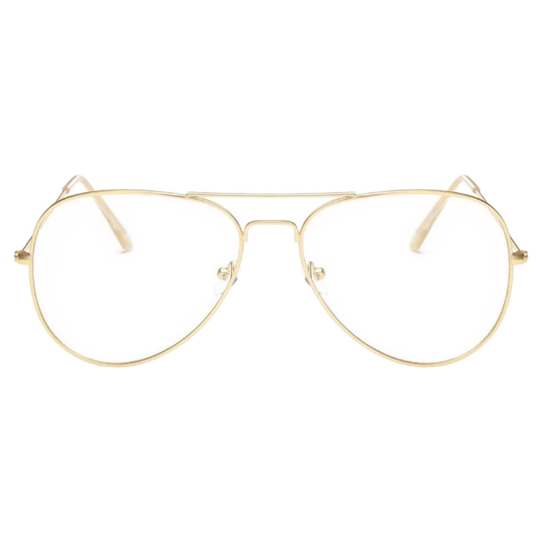 Aviator Anti Blue Light Blocker Glasses in Silver and Gold
