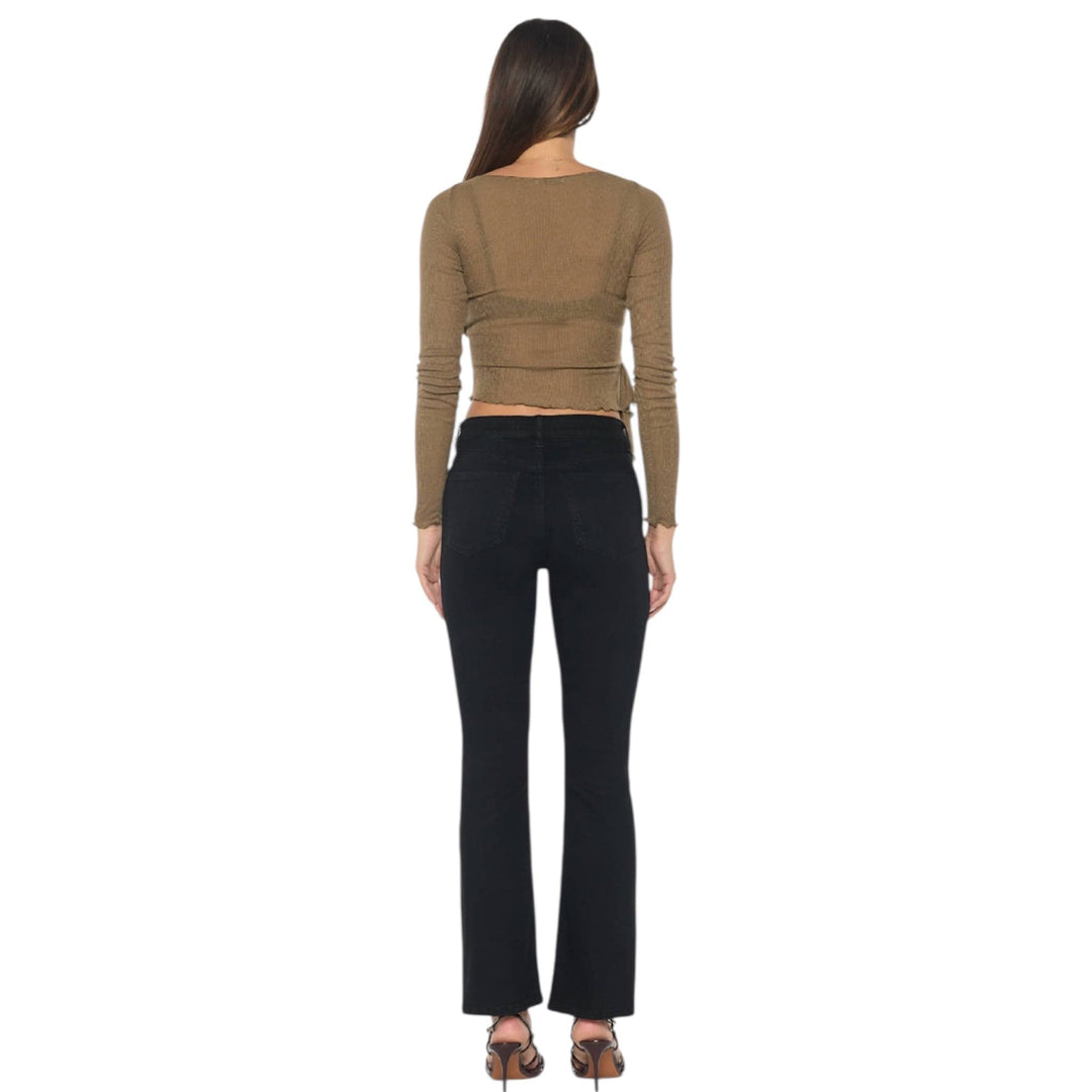 High Rise Slim Black Bootcut Jeans