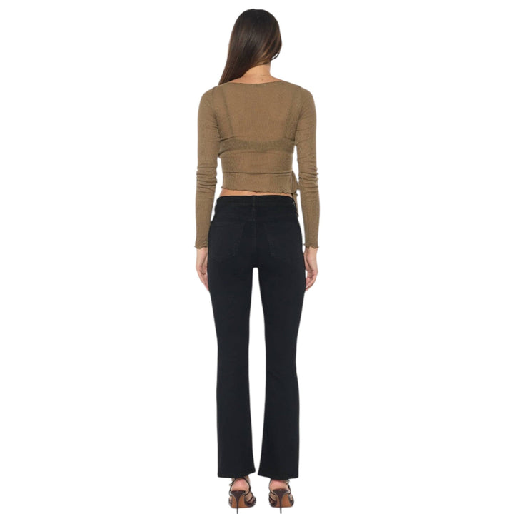 High Rise Slim Black Bootcut Jeans