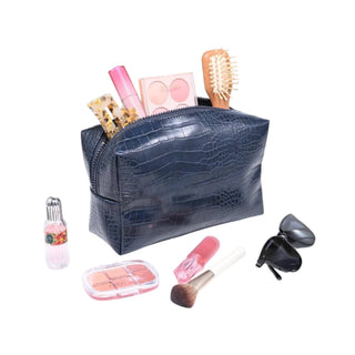 Navy Croc Chic Cosmetic & Travel Organizer Pouch