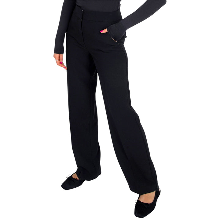 Black Straight Leg Trouser Pants