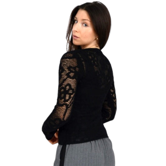 Black Long Sleeve Lace Top