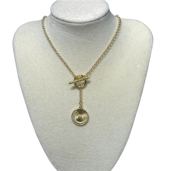 Gold Moon Charm Link Chain Necklace