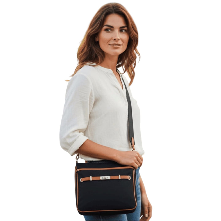 Canvas Crossbody Bag with Belt