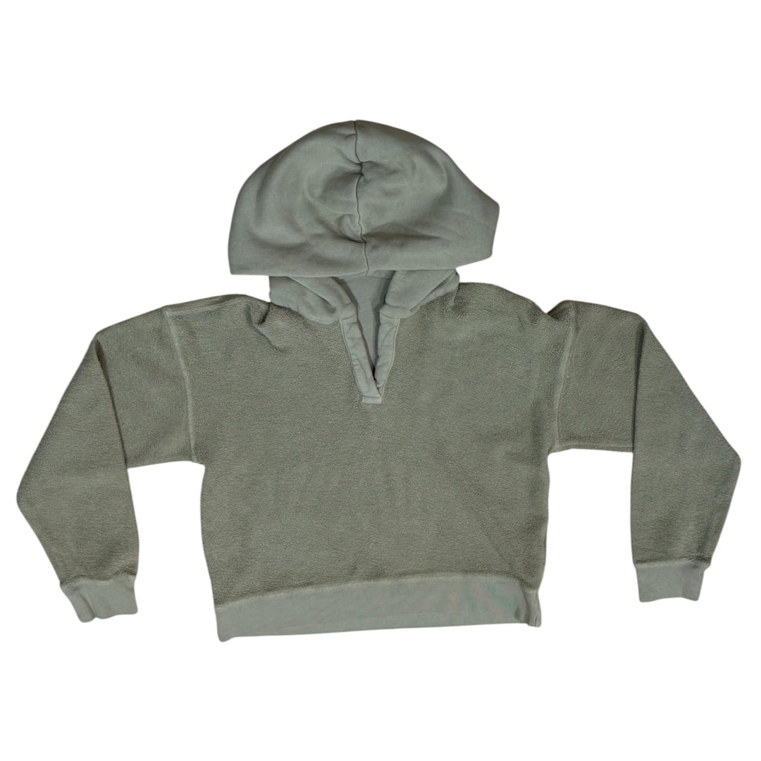 Inside Out Cropped V-Notch Hoody Sweatshirt