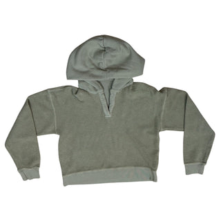 Inside Out Cropped V-Notch Hoody Sweatshirt