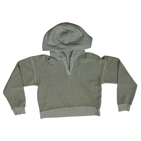 Inside Out Cropped V-Notch Hoody Sweatshirt