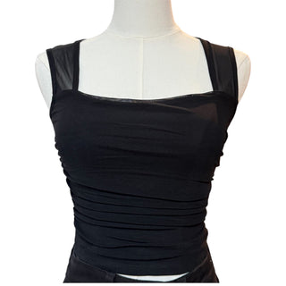 Black Ruched sheer top