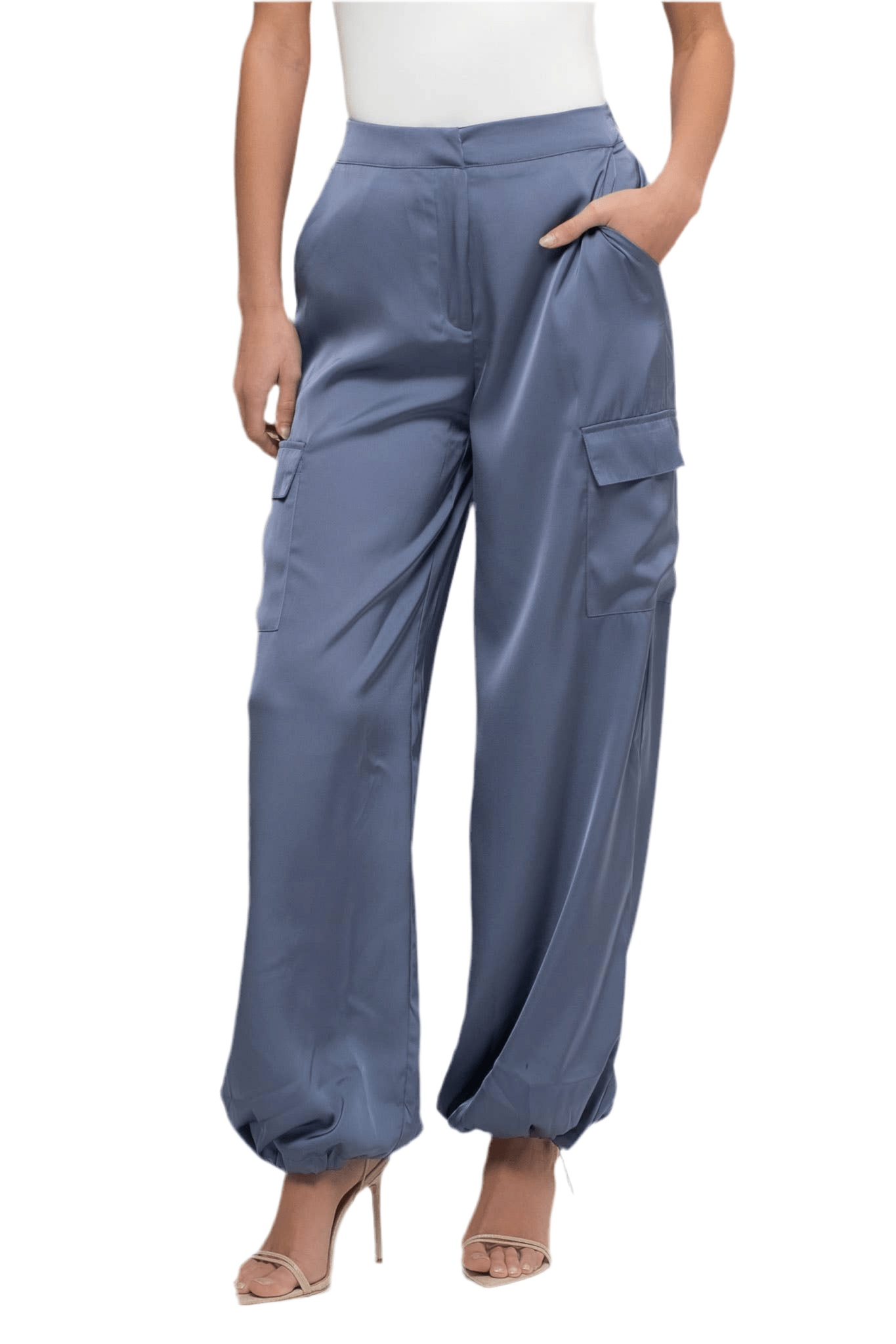 Satin Cargo Pants
