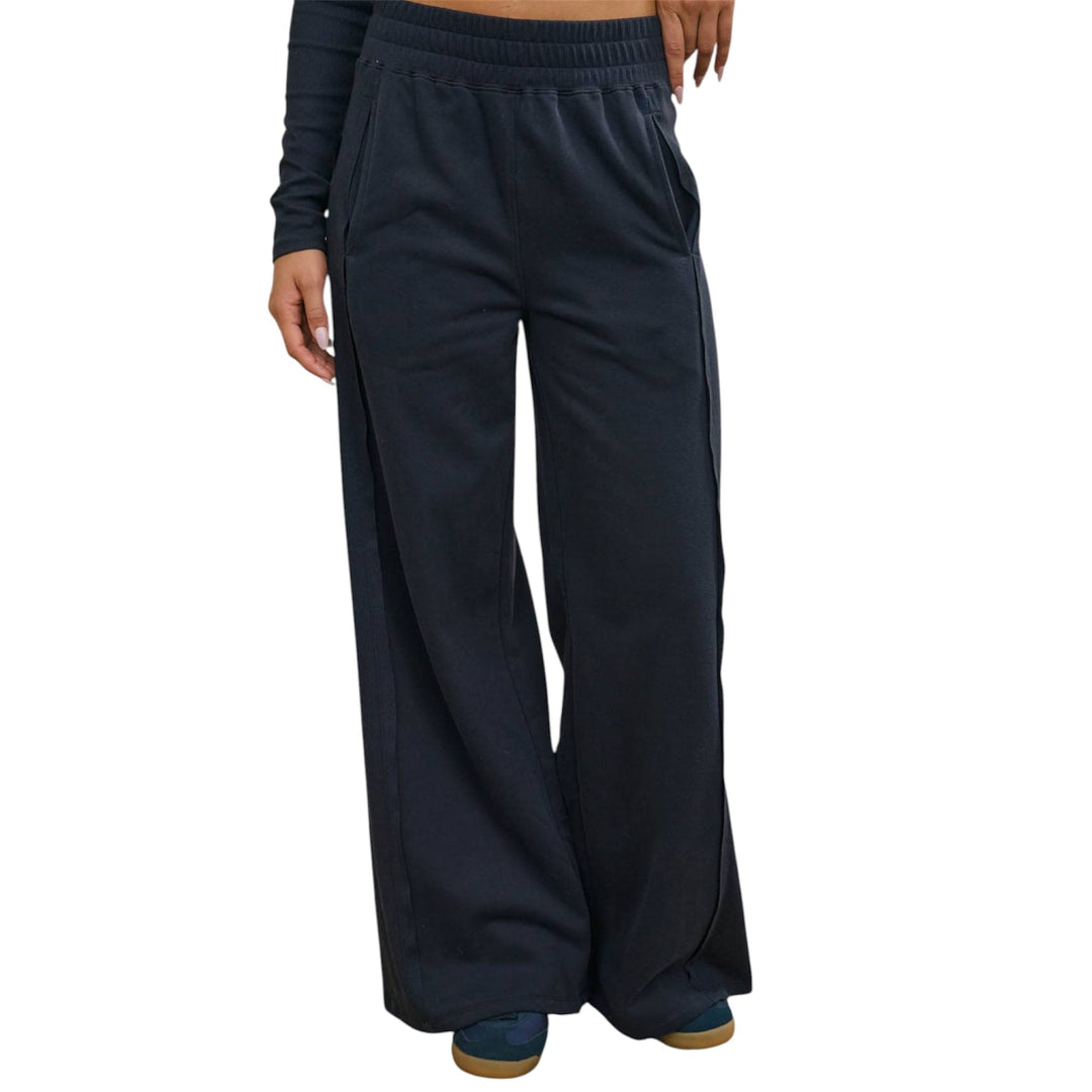 Navy Elastic Waist Side Panel Lounge Pants