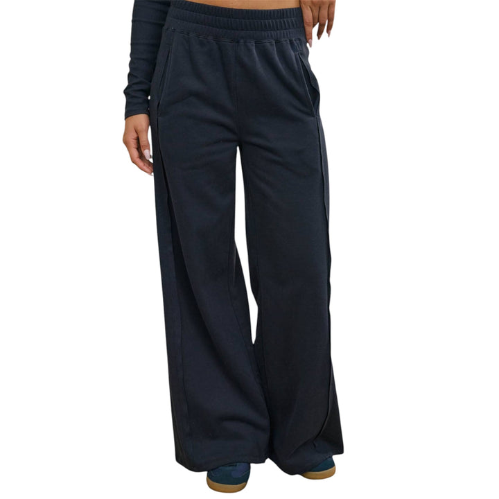 Navy Elastic Waist Side Panel Lounge Pants