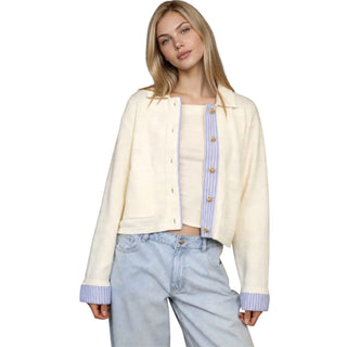 Contrast Trim Cardigan Sweater
