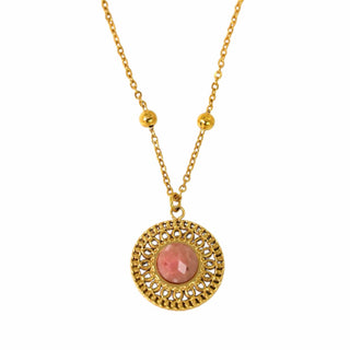 Vintage Natural Stone Pendant Necklace