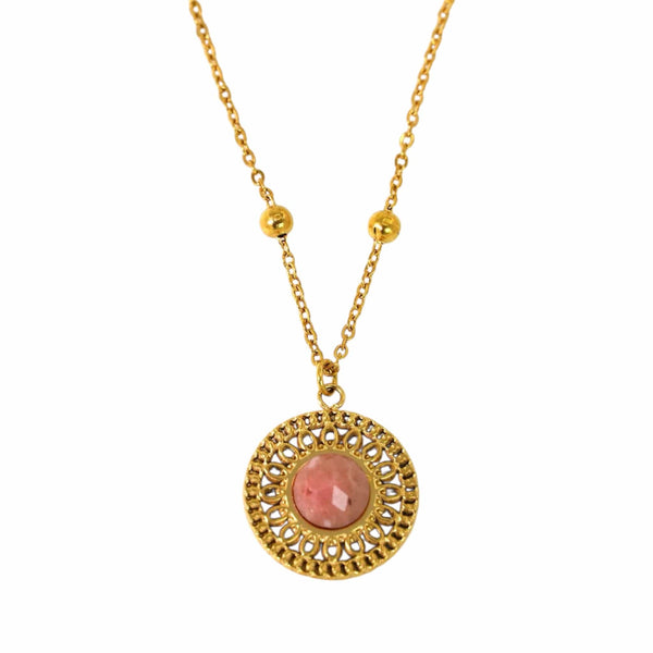 Vintage Natural Stone Pendant Necklace