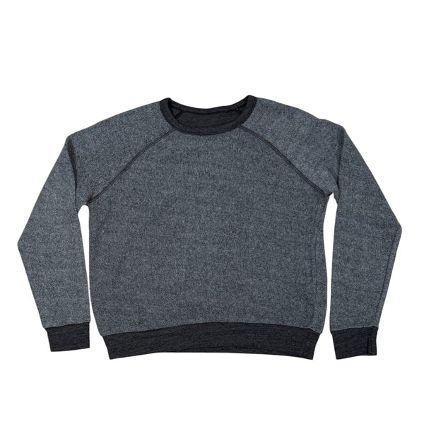 Vintage Black Inside Out Fleece Crew Neck Sweatshirt